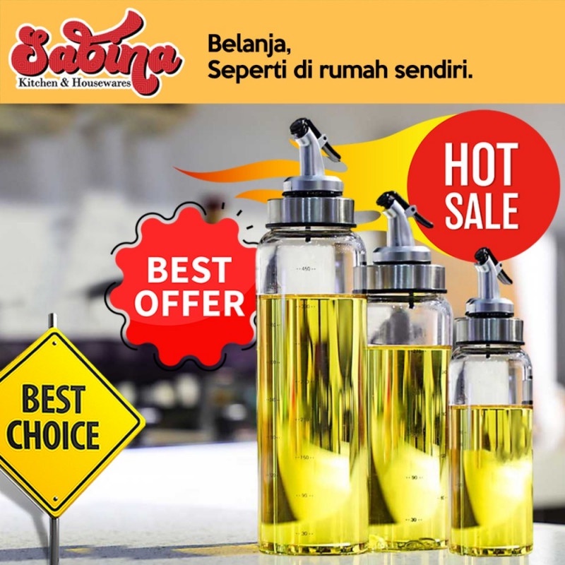 Botol Kaca Wadah Minyak Olive Oil Sirup Saos 300ML