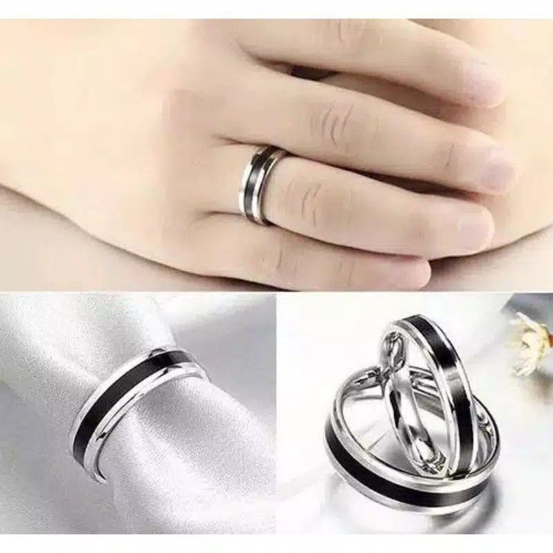 cincin  pria wanita  fashion wedding ring titanium stainless steel