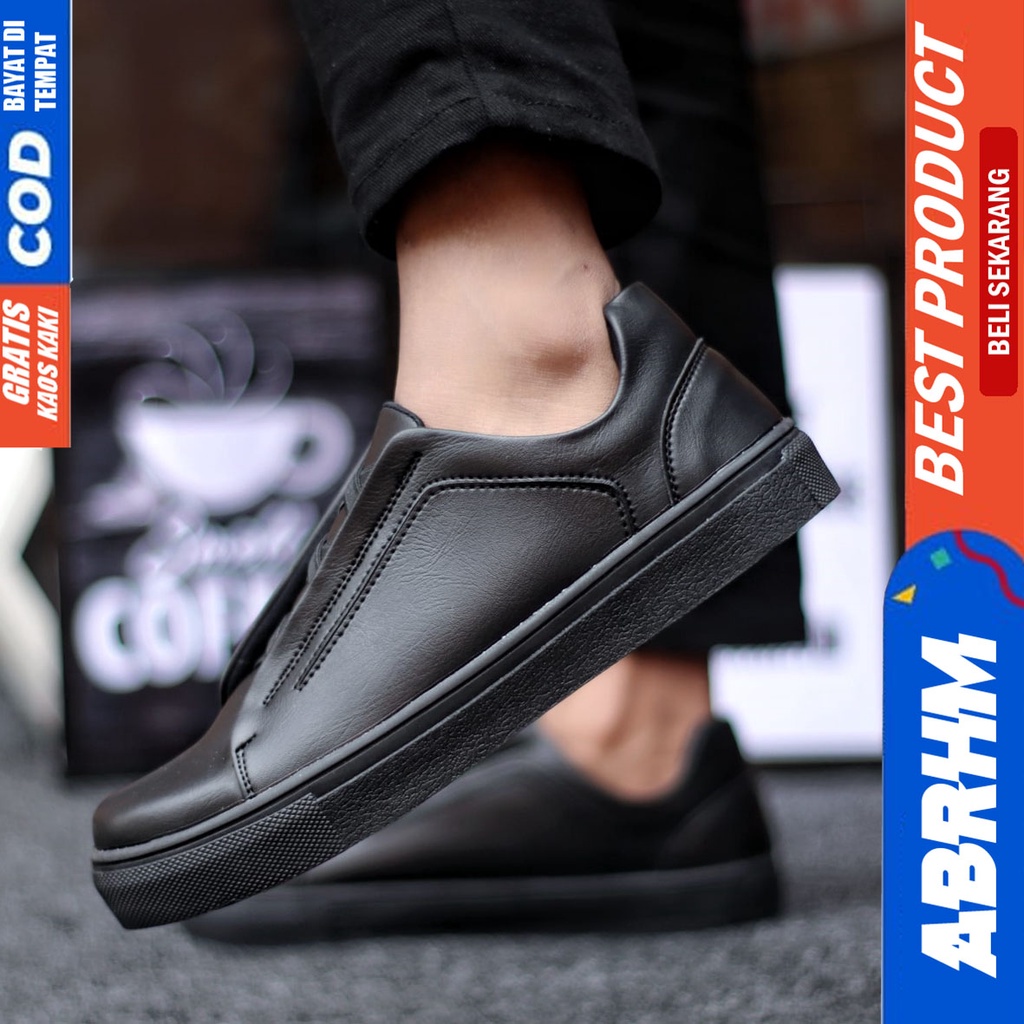 Abrhm Tajima - Sepatu Sneakers Casual Pria Kerja Santai Hitam