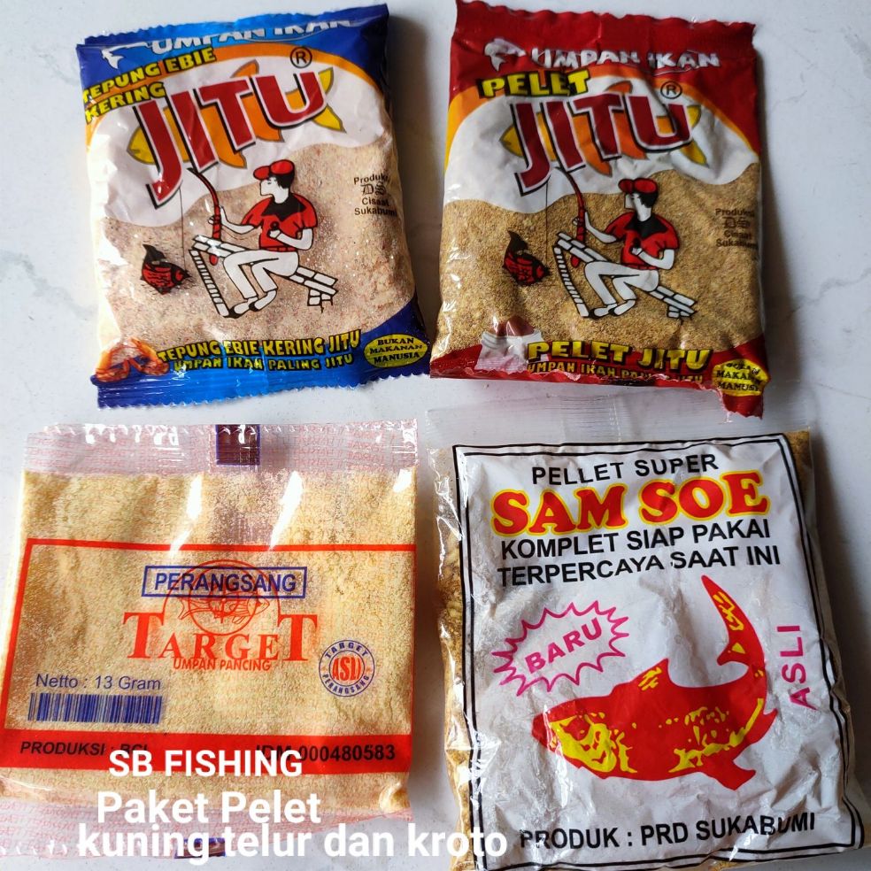 Pelet pancing ( jitu merah - Ebi - samsoe - target) umpan pancing pelet jitu