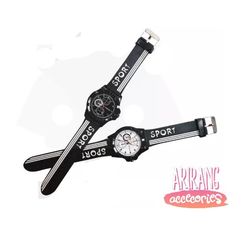 Jam Tangan Rubber Sport Analog Pria Wanita Couple