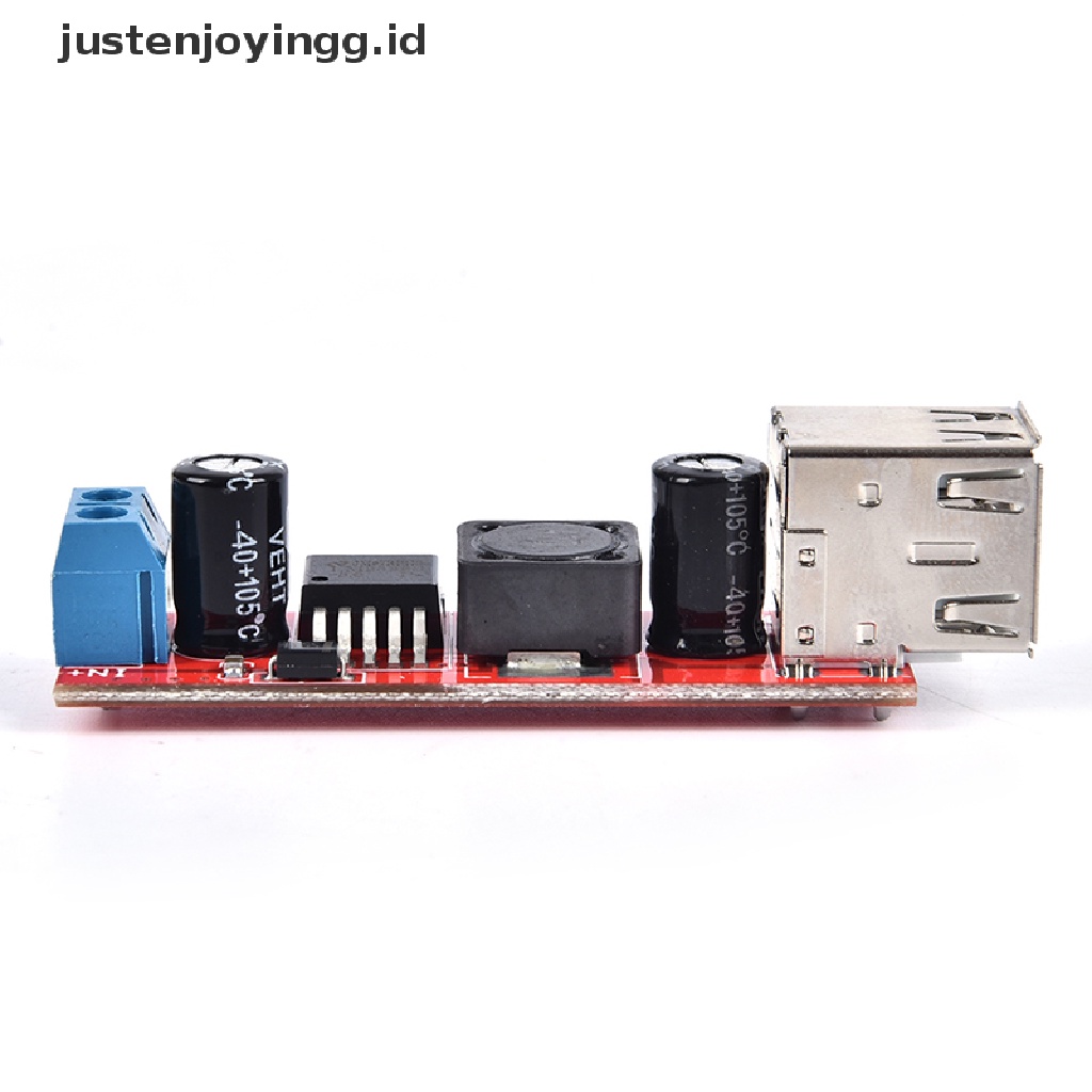 Modul Konverter Step down DC-DC 6V-40V 12V Ke 5V 3A Dual USB Charger LM2596