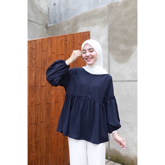 KANYA TOP Ld 102 - Atasan Blouse Baby Doll Tangan Balon