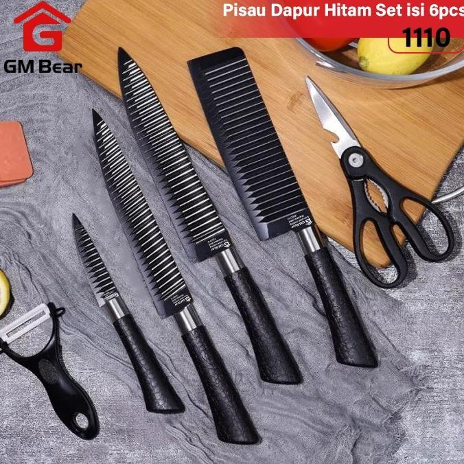 

Gm Bear Pisau Set Dapur Hitam Tebal Isi 6 Pcs 1110 - Pisat Set Hitam Marfazizi