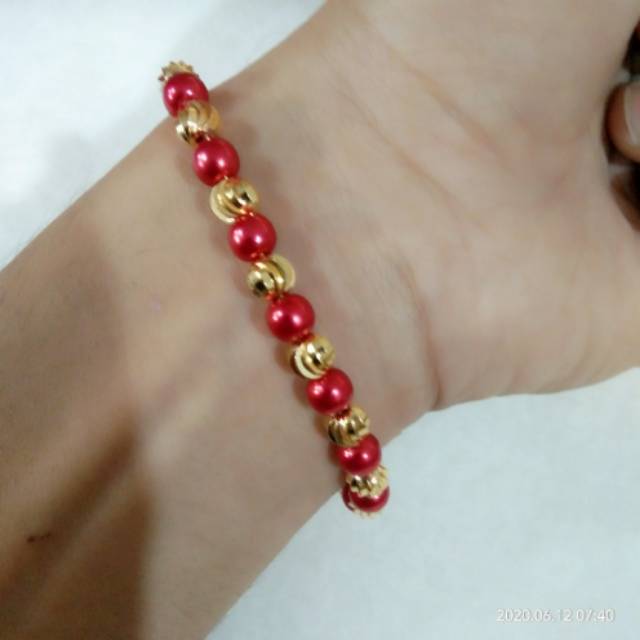 XUPING GELANG MUTIARA MERAH DEWASA