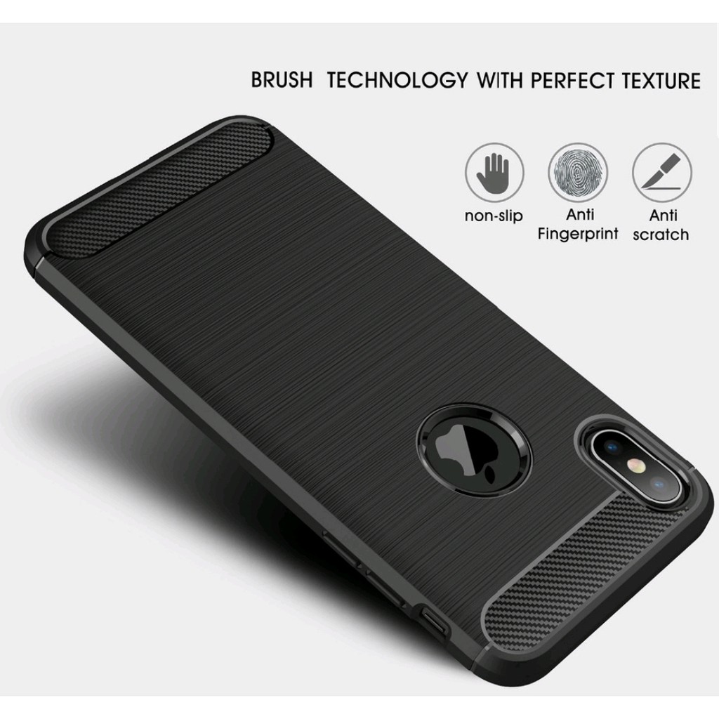 Case Iphone XS Max - Softcover Armor Case Carbon Iphone XS Max