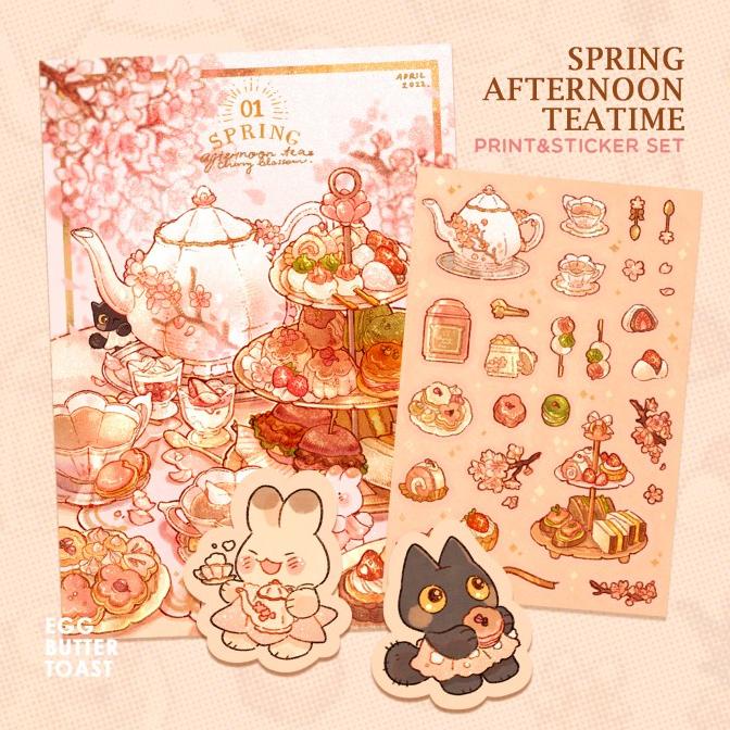 

(BISA COD) SPRING TEATIME prints and sticker (SET) PROMO SPECIAL Kode 1432