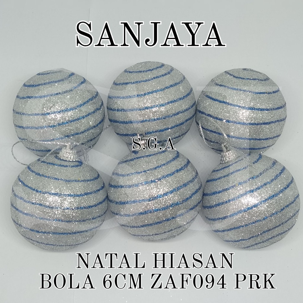 [1 Bks] Ornamen Hiasan Bola Pohon Natal / Aksesoris Bola Natal Gantungan Pohon Natal / Natal Hiasan Bola 6Cm Zaf094