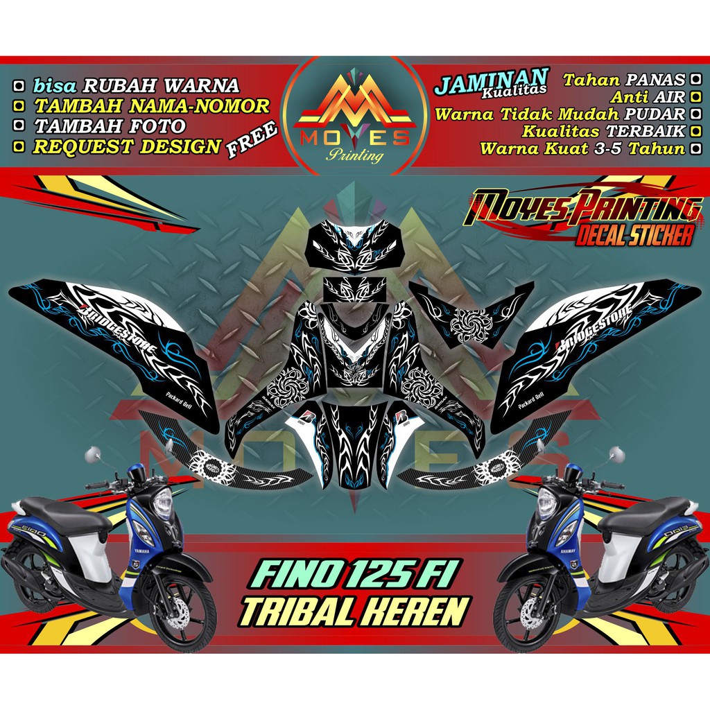 Jual DECAL FULL BODY MOTOR YAMAHA FINO 125 FI Sticker Motor Fino 125 FI Premium Grande Tribal Keren Indonesia Shopee Indonesia