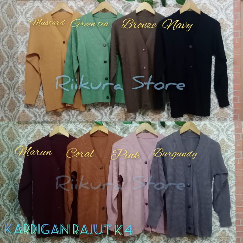 sweater rajut dewasa kancing 4/cardigan rajut kancing 4 (realpict)
