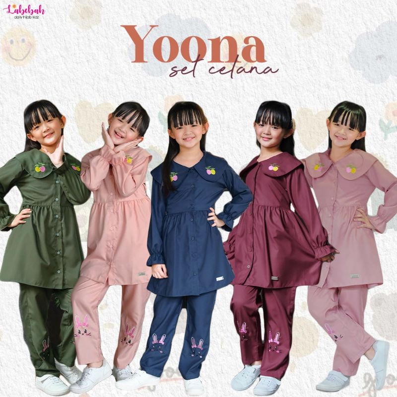 [BEST SELLER LABEBAH ORIGINAL TERBARU] PAKAIAN ANAK MUSLIM / MUSLIMAH SET BAJU TUNIK TUNIQ CELANA AY