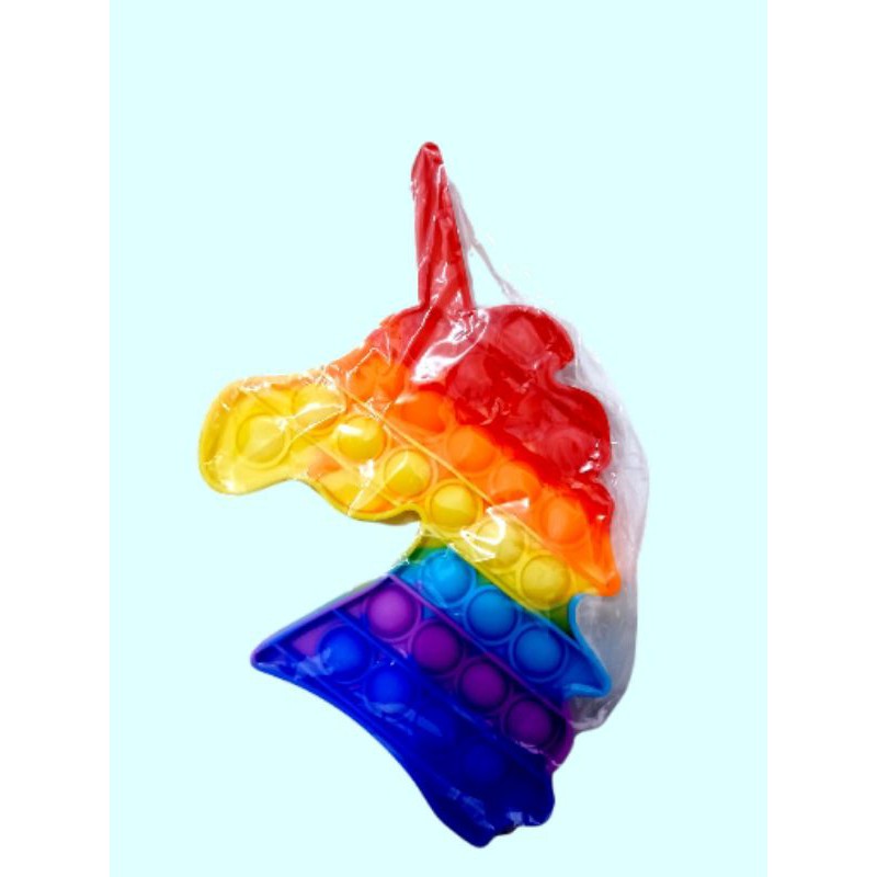 ready Banjarmasin fidget Pop It warna biasa/Pelangi its Mainan anak penghilang stres-Kuda poni rainbow