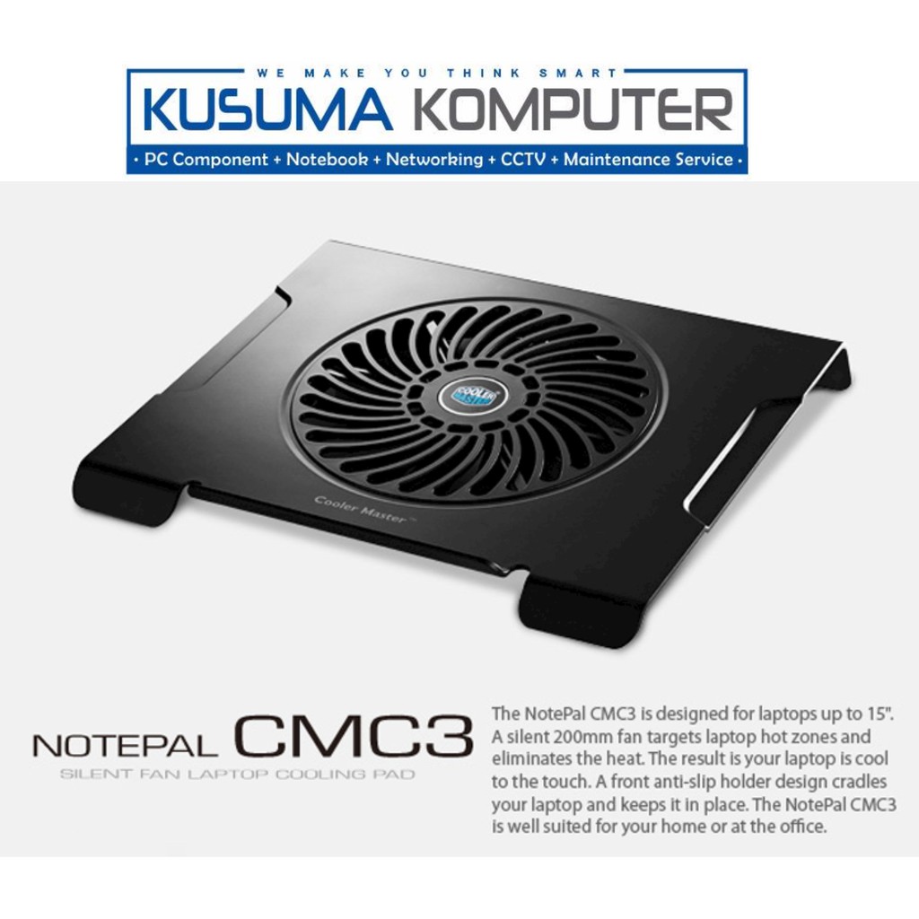 Cooler Master Notepal CMC3 Cooling Pad Notebook Laptop Up to 15&quot;