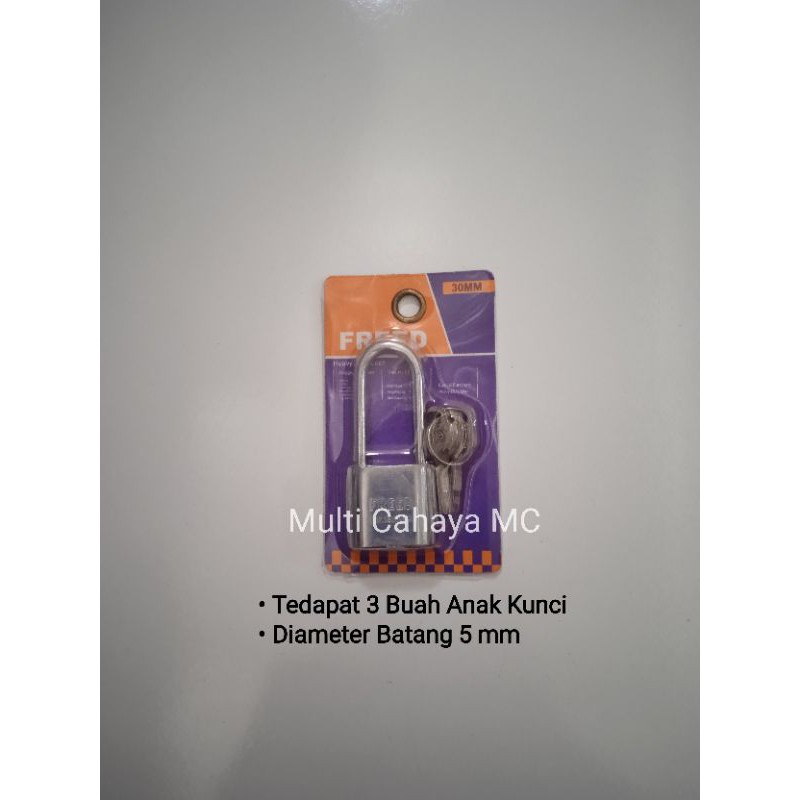 Gembok 30mm Pendek/Gembok 30mm Panjang/Gembok Putih/Kunci Gembok 30mm Panjang/Kunci Gembok 30 mm