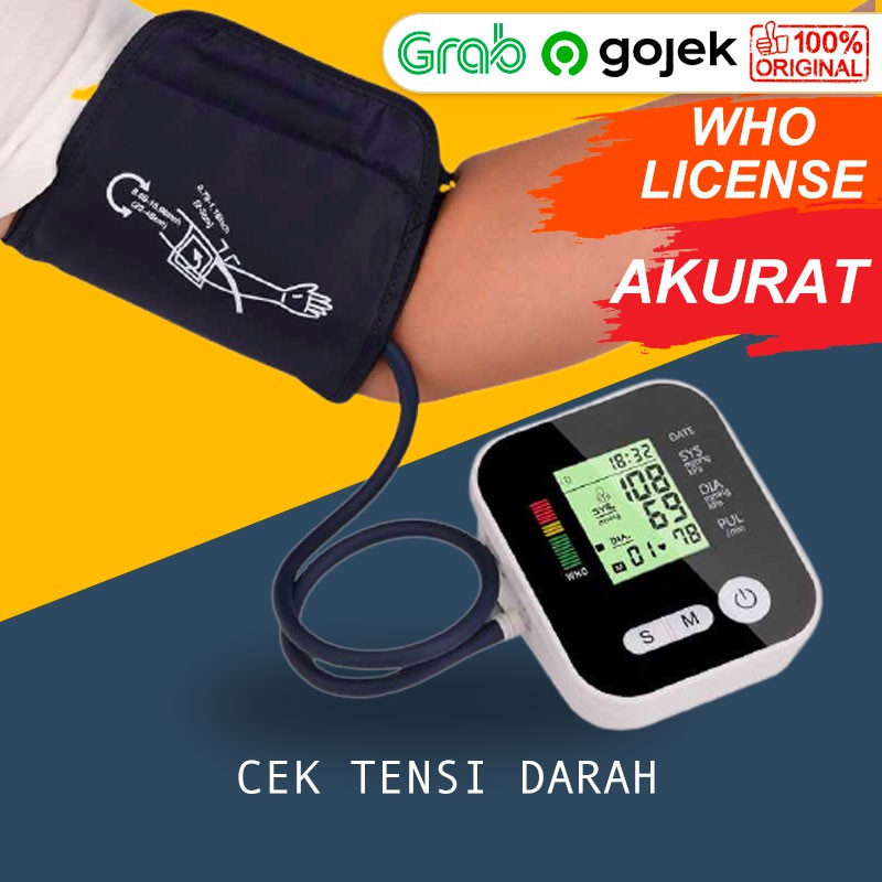 (MAINANKYU) Alat Cek Ukur Tekanan Tensi Darah Digital Tensimeter Sphygmomanometer Blood Pressure Monitor