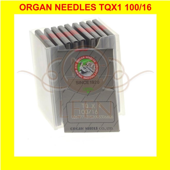 Jarum ORGAN Needles TQx1 16 Ori Japan TQ X 1 Mesin Pasang Kancing LEEN
