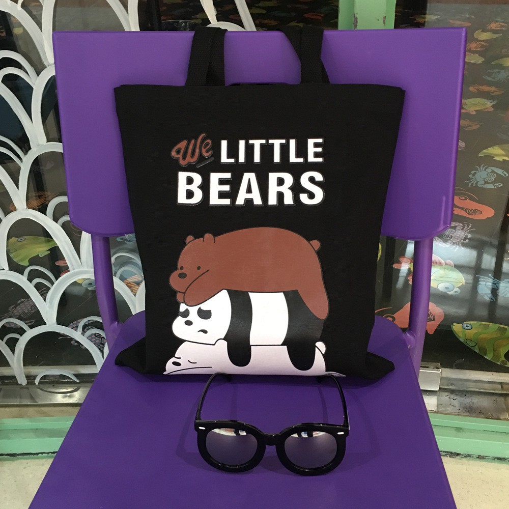 [DIKIRIM DARI JAKARTA] Totebag Kanvas We bare bears Variatif