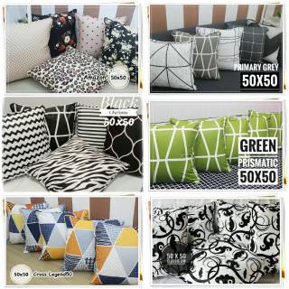  Isi  5 pcs 50x50 cm NEW MOTIF Set Sarung Bantal  Kursi  