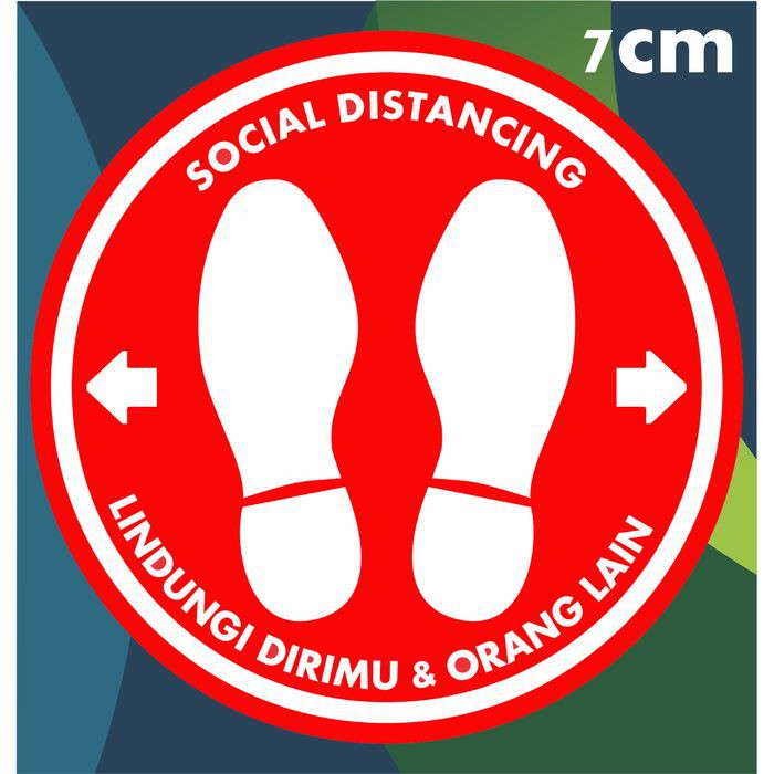 SALE STIKER  PETUNJUK TANDA SOCIAL DISTANCING WALL STICKER 