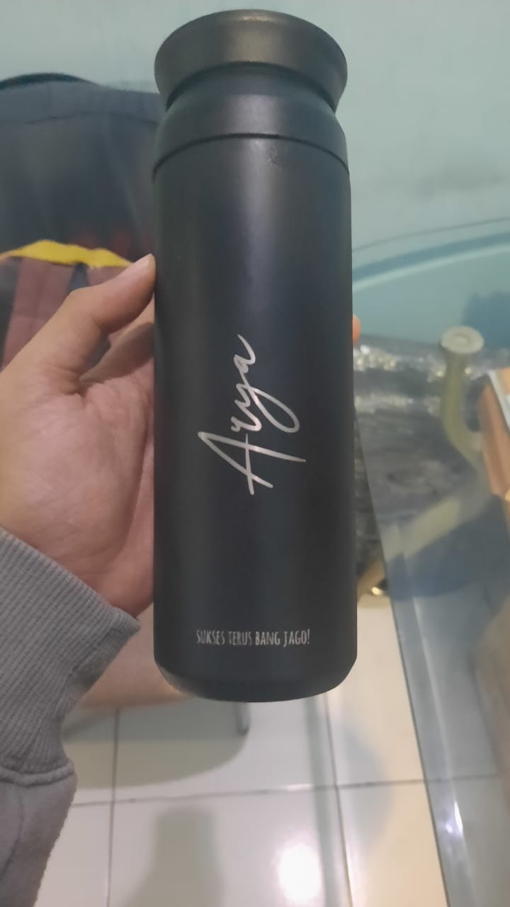 Botol Minum / Kado / Tumbler Custom Travel  500 Ml Grafir