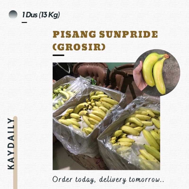 GROSIR - Pisang Cavendish Sunpride 1 Dus (Satuan/Perdua pcs)