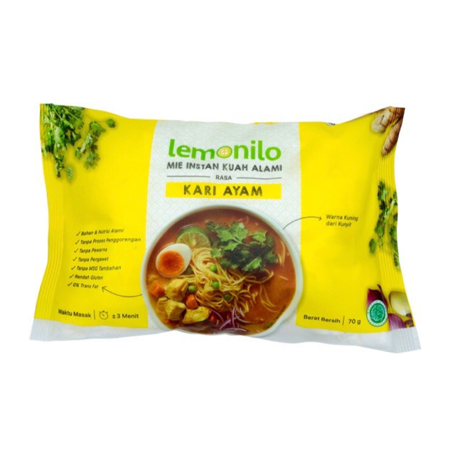 

Lemonilo Mie Instan Alami Rasa Kari Ayam 70G