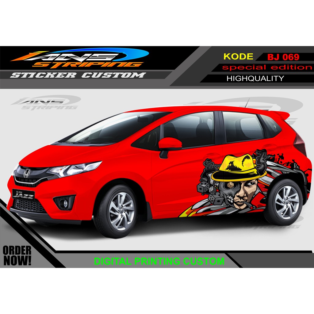 STIKER MOBIL HONDA JAZZ,BRIO,AGYA,AYLA/ VARIASI DECAL STIKER MOBIL UNIVERSAL