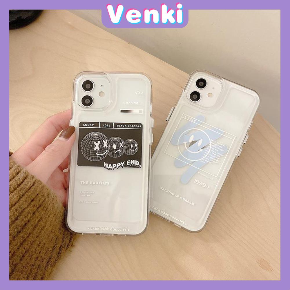 iPhone Case Clear Case Soft Thick TPU Shockproof Super Transparent Protection Camera Plating Button Smiley Earth For iPhone 13 Pro Max iPhone 12 Pro Max iPhone 11 iPhone 7 Plus