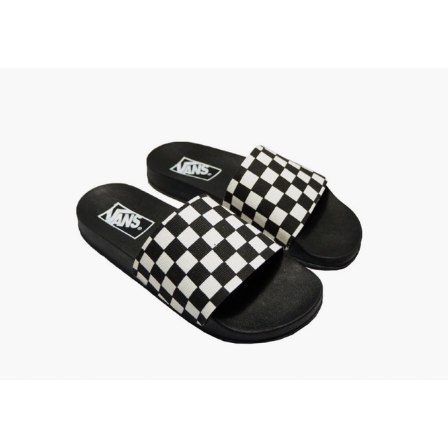 SANDAL VANS SLOP CATUR HITAM PUTIH UNISEX CWE CWO SANDAL VANS SLOP CATUR HITAM PUTIH UNISEX CWE CWO