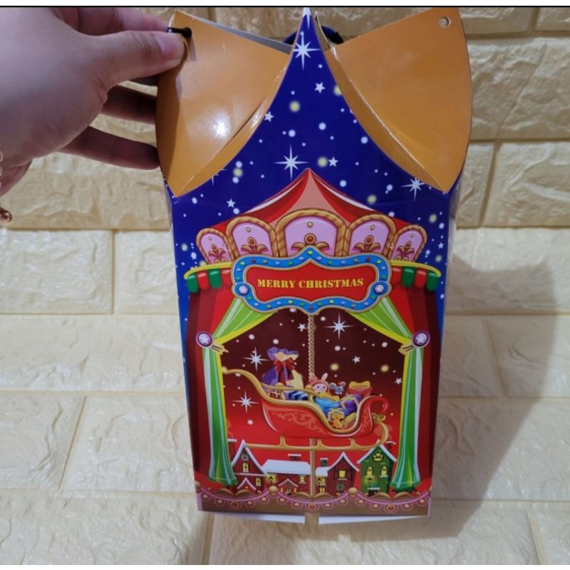 box dus kue kering natal isi 3 toples 250gr /kardus kue christmas xmas 5set