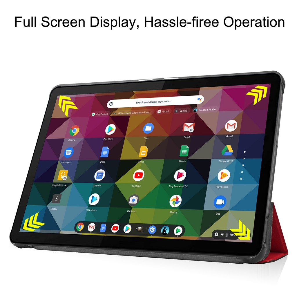 Untuk Lenovo Chromebook Duet Tablet Pelindung Case Untuk Lenovo IdeaPad Duet Chromebook 10.1 Inci 2020 TB-X636 X636 Fashion Tri-fold Warna Solid Flip Leather Cover Stand Shell