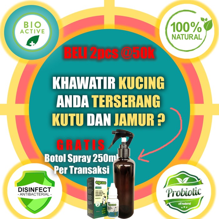 Obat Anti Kutu Kucing, Jamur, dan Scabies Kucing - Alami 15ml - EGCOO