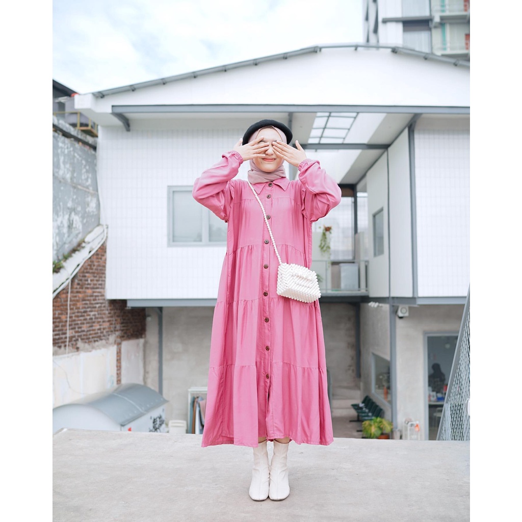 BERLYN DRESS - DRESS WANITA - KOREAN STYLE - PAKAIAN MUSLIM