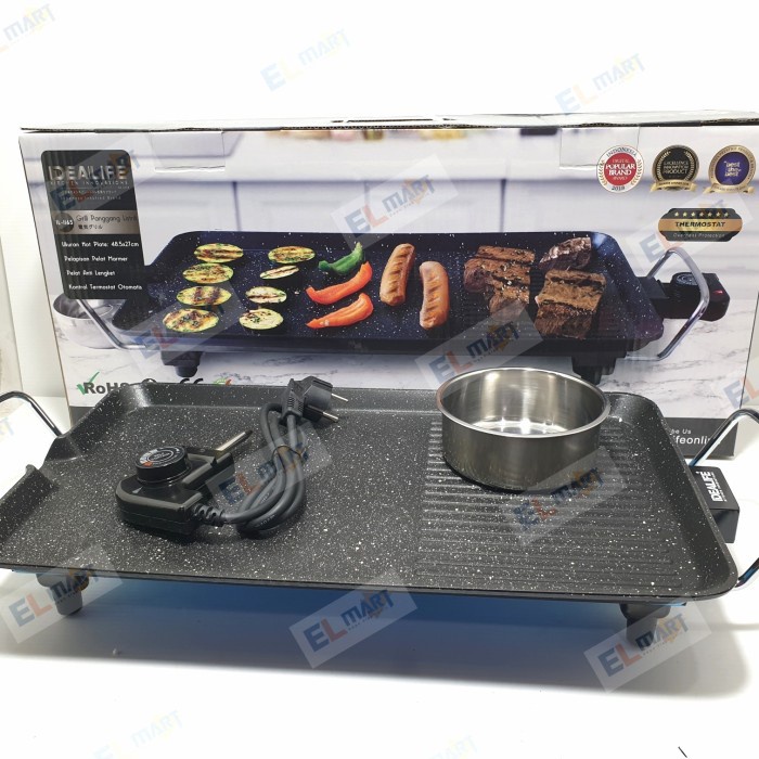 Idealife Grill Pan Electric IL116S 116S Pemanggang BBQ listrik