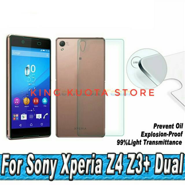 Tempered Glass Depan Belakang Sony Xperia Z3 Plus Anti Gores Sony Z3 Plus / Z4 Docomo Fullset