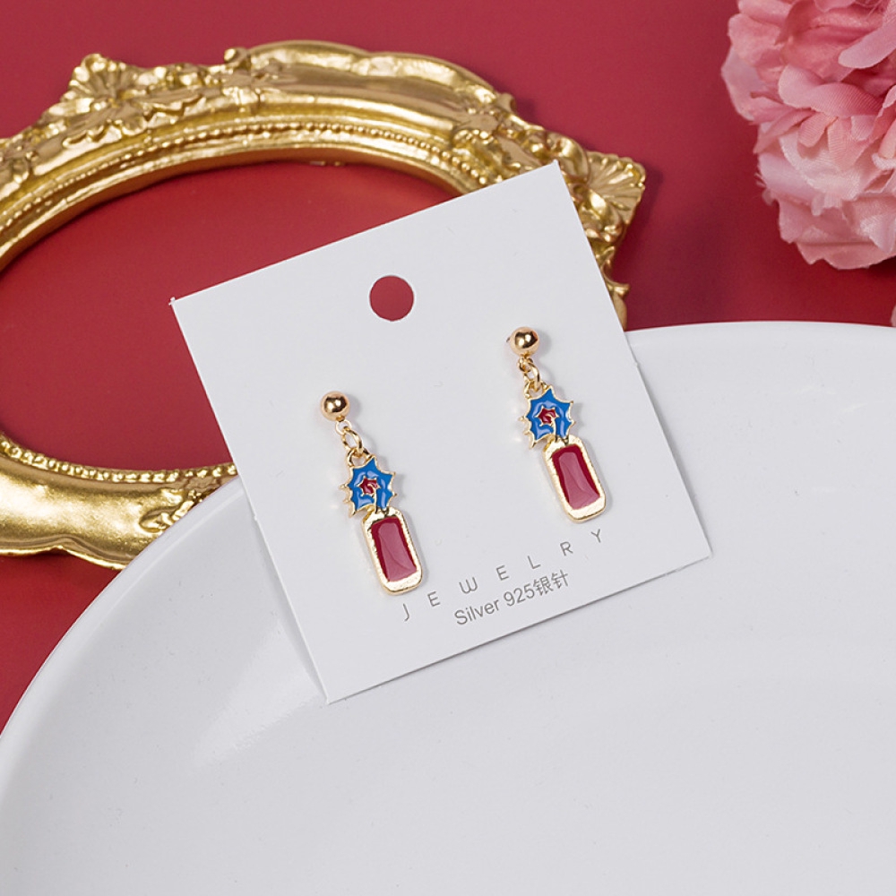 Anting Kait Gantung Desain Lentera Merahrumbai Gaya Vintagecrackercina Untuk Wanita