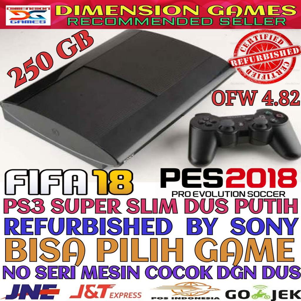 PS3 SUPER SLIM REFURBISH 250 GB BISA PILIH GAME