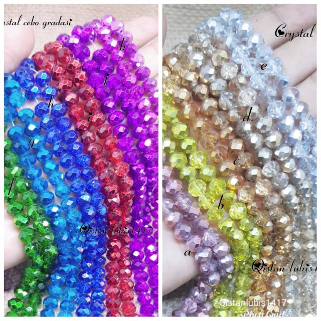 Crystal laca/ceko bakpau metalik gradasi 8mm
