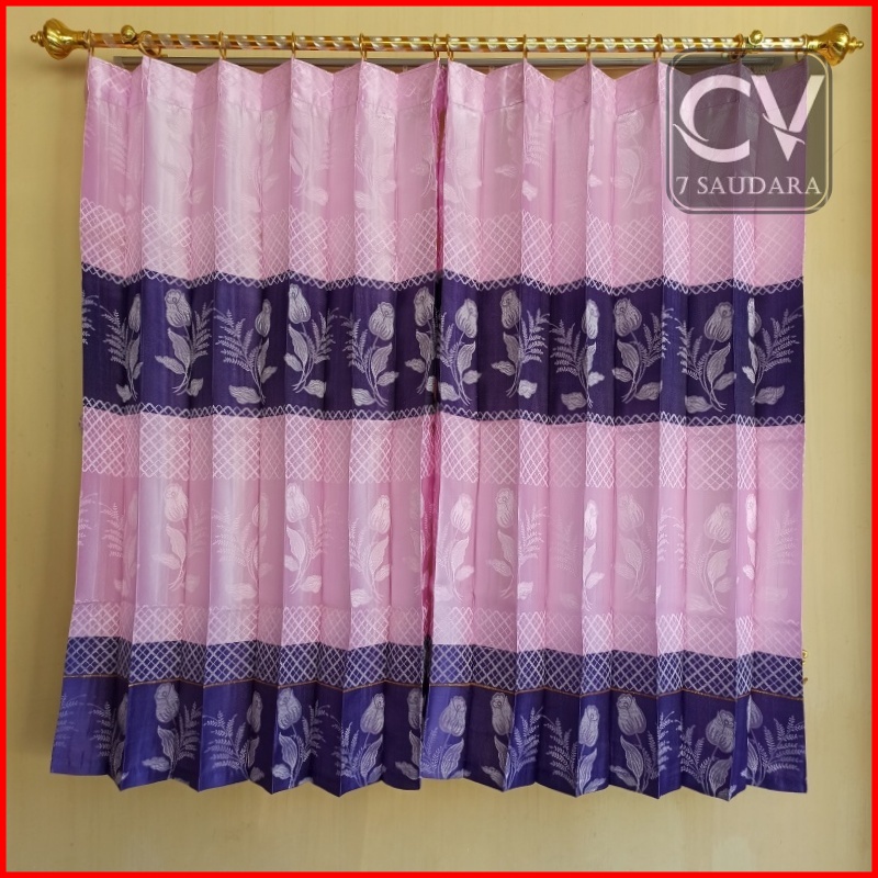 Hordeng Jendela Gorden Pendek Kamar Tidur Tirai Cendela Kecil Motif Bunga Murah Uk L 100Cm X P 125Cm
