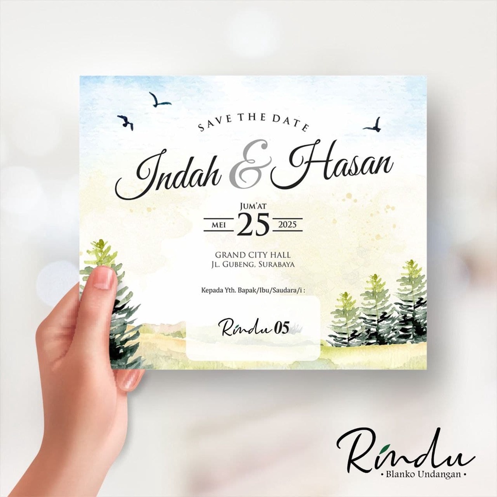 RINDU 05 / BLANGKO UNDANGAN RINDU 05 / UNDANGAN KOSONG / FREE FILE SETTING / UNDANGAN PERNIKAHAN / U