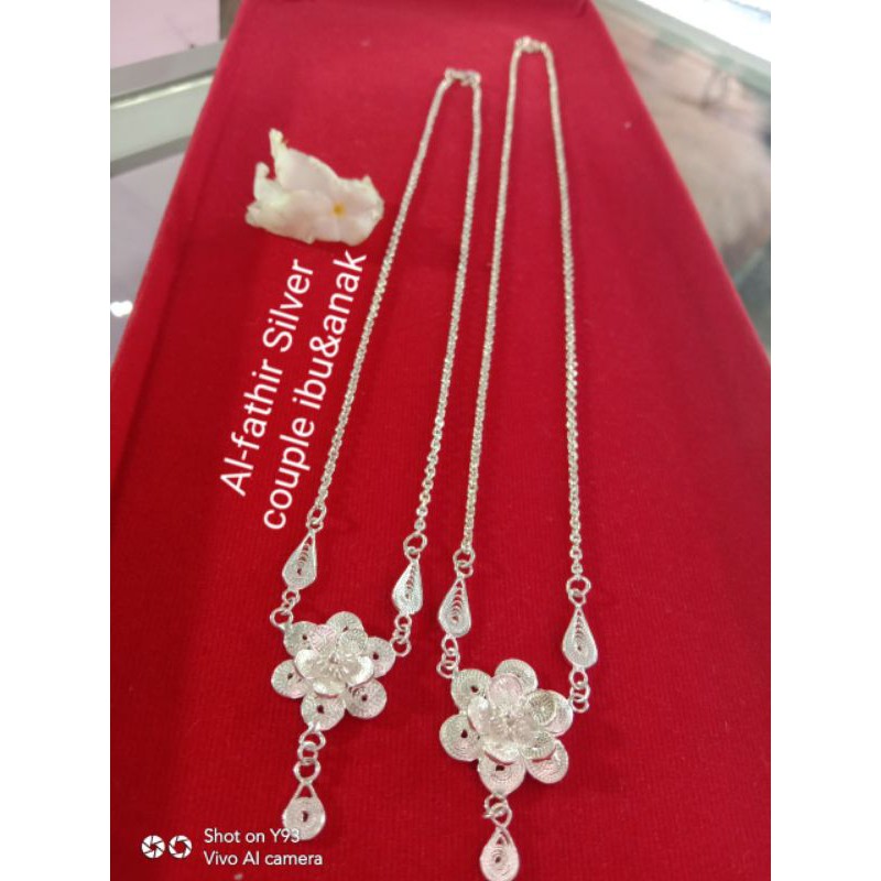 Kalung couple ibu&amp;anak perak murni