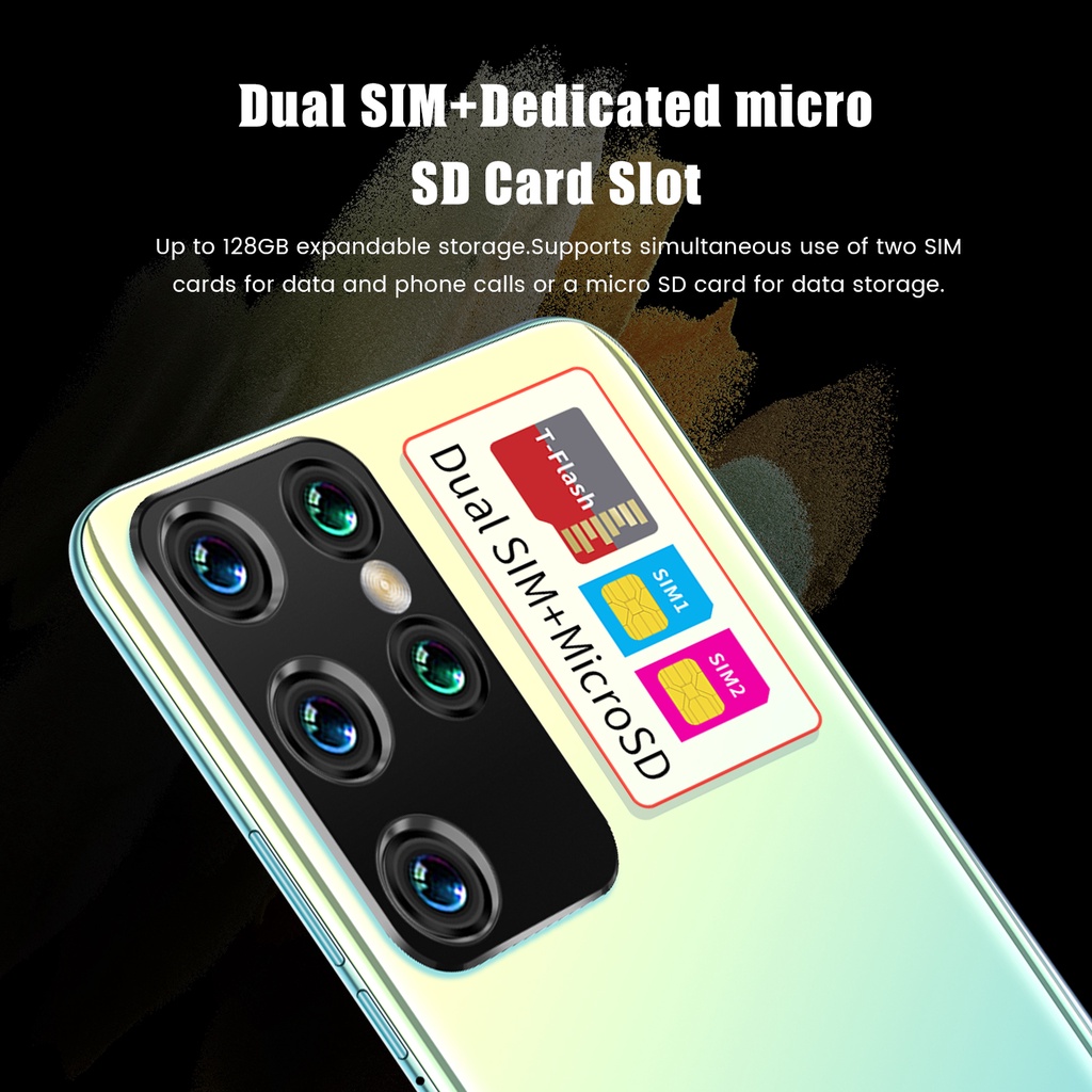 2022 Merek Baru Smartphone Android Galaxy S21 Ultra 12GB+512GB Jaringan 5G Telepon Murah Siswa Belajar Telepon Dual SIM Dual Standby Asli Smartphone 7.5 Inch HD Kamera Ponsel Android Ponsel