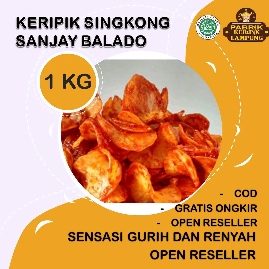 Jual 1kg Keripik Singkong Sanjay Balado By Pabrik Keripik Lampung