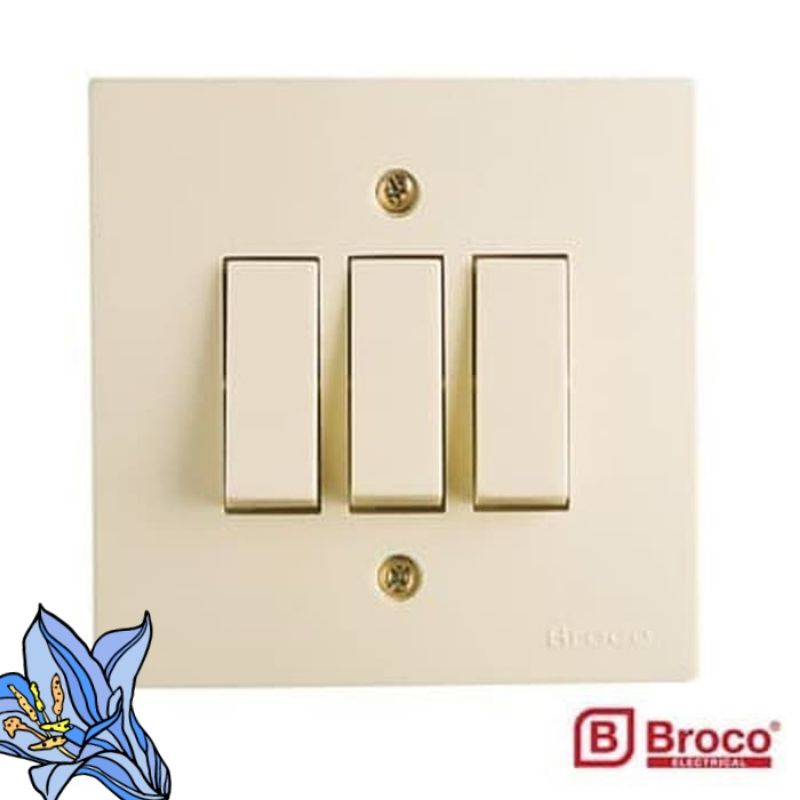 Broco Saklar Triple 6613 / Saklar lampu inbow Broco
