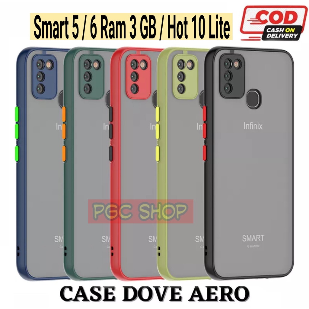 Case Handphone Keren For ( Infinix 5 / Smart  6 Ram 3 GB / Hot 10 Lite ) Case Dove Aero Matte Transp