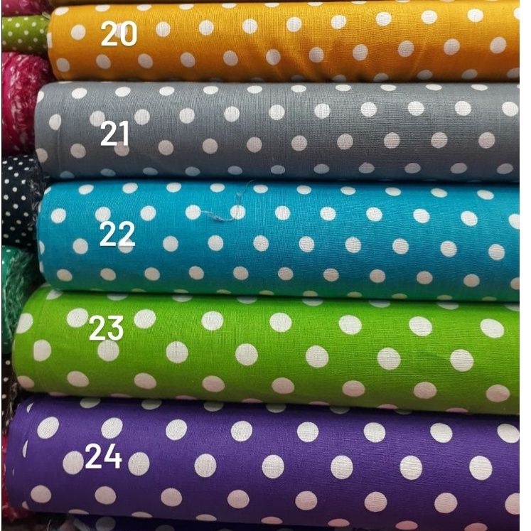 Katun polkadot/Bahan katun print/Kain katun polkadot