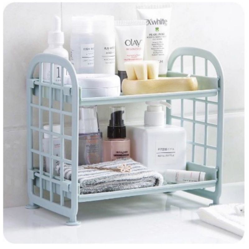 Rak plastik susun 2 tingkat , Rak meja mini 2 tingkat