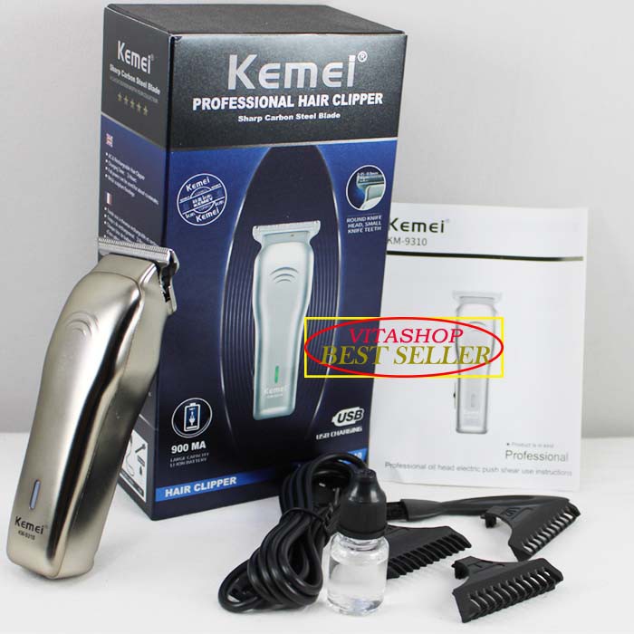 Alat Cukur Rambut Kemei KM-9310 Professional Hair Clipper/Trimmer USB Rechargeable Cukuran Elektrik