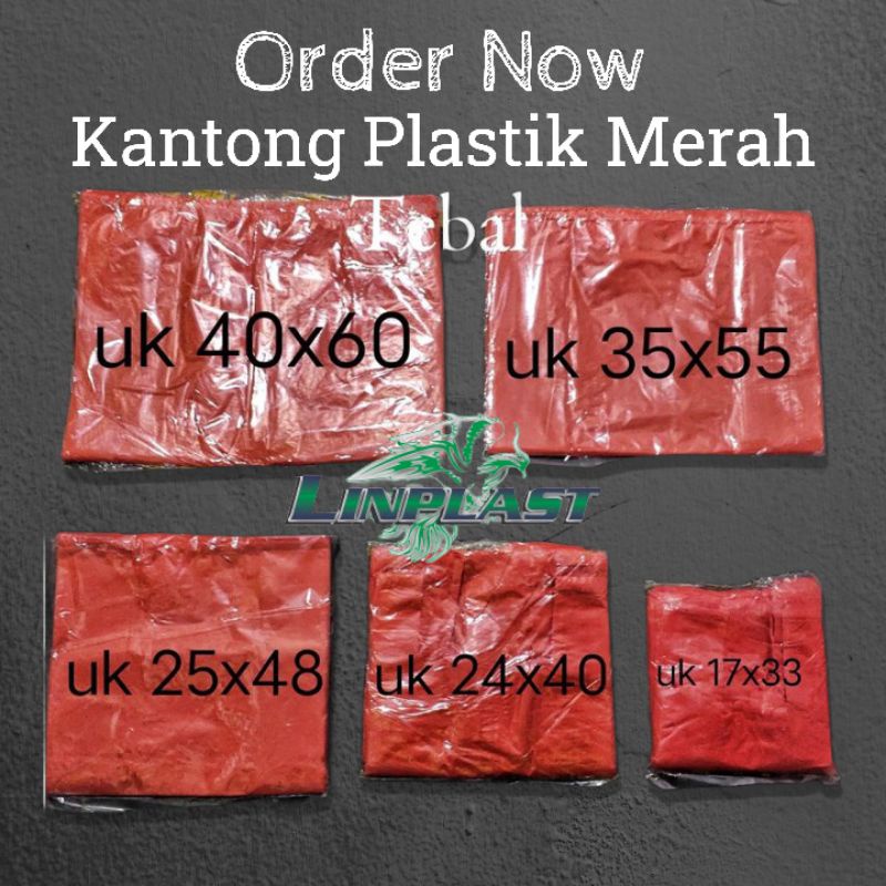 Kantong Kresek Tebal Merah Uk 17 24 28 35 40