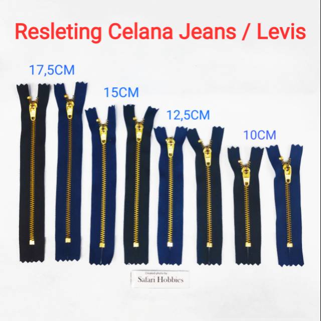 Resleting Celana YKK Jeans / Levis / Bahan Gigi Besi